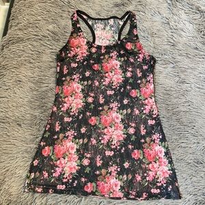 Beautiful floral black lace tank top